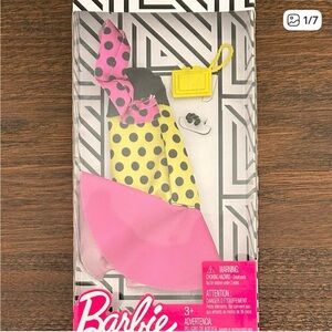 Barbie Polka Dot Dress Fashion Pack Pink Yellow Mattel NIB